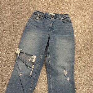 Abercrombie & Fitch Ripped Curve love 90s straight ultra high rise Jeans